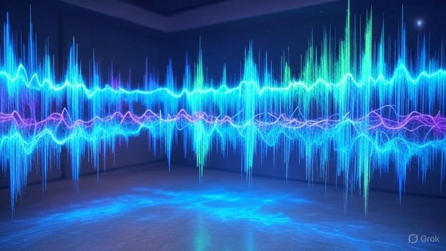 Sound waveform visualization showing disruptive frequency patterns